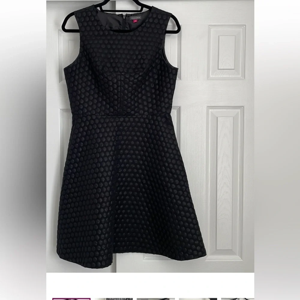 Vince Camuto Black Polka Dot Mini Dress